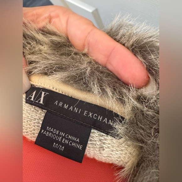 Armani cardigan cover up with fur medium - Picture 2 of 3